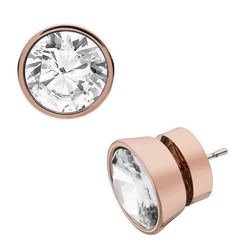 michael kors mkj2821 rose gold crystal stud earrings|Women's Earrings .